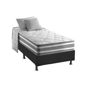 Cama Box Solteiro: Colchão Molas Ensacadas Anjos MasterPocket Duo Sono + Base CRC Suede Gray(88x188)