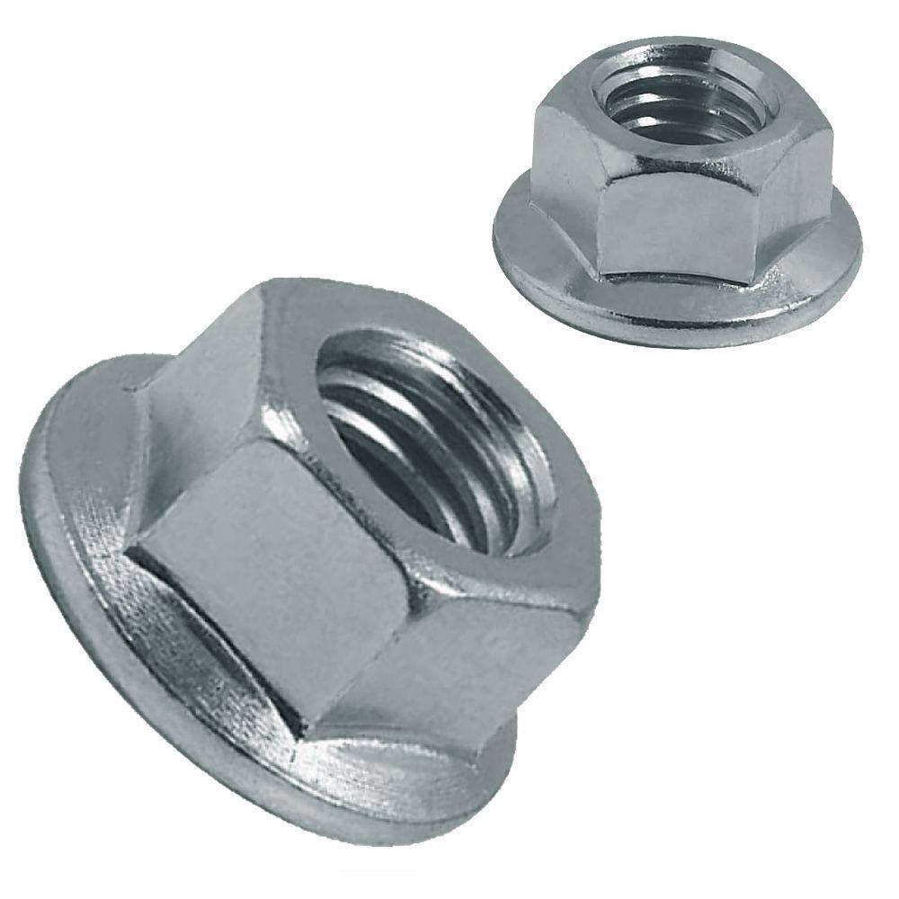 Porca Sextavada Flangeada M12 Din 6923 Zinco Branco 200Un