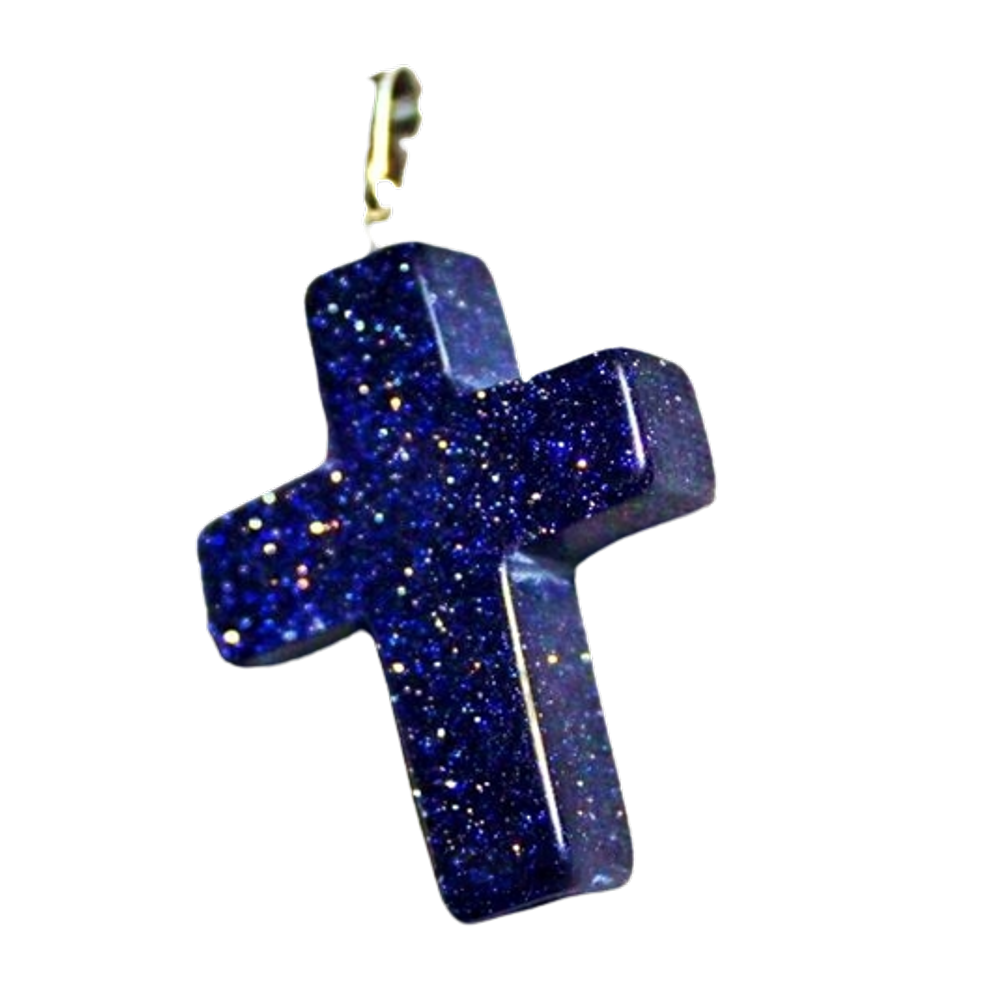 Colar Crucifixo Pedra Estrela Pino e Presilha Prateado