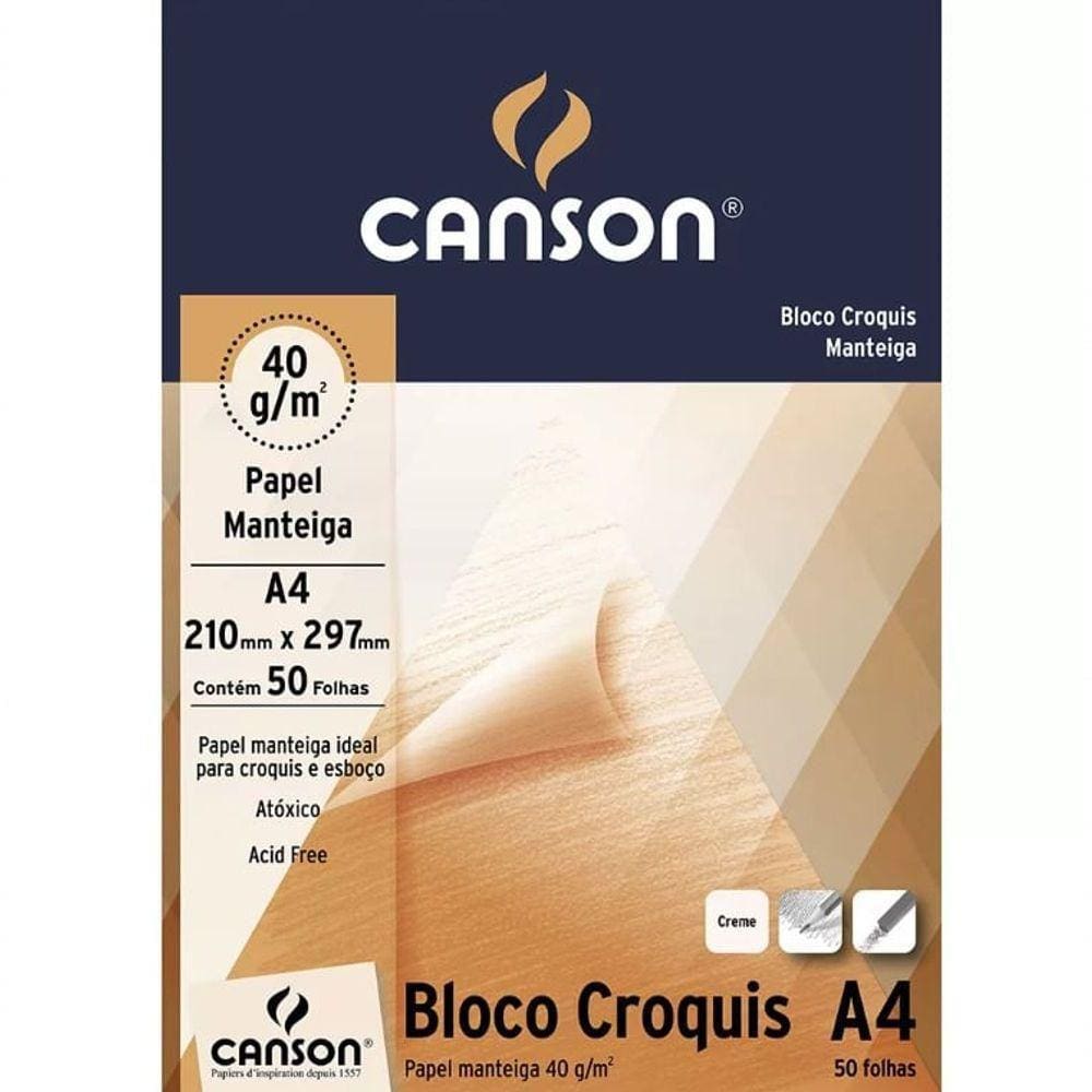 Bloco A4 40g Croquis 50 Folhas - Canson