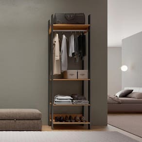 Armário Closet com Cabideiro 73x220 Cm em 100% MDF Freijó Preto Fosco Dalla Costa