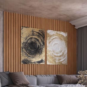 Painel Ripado 3D em 100% MDF 134x183cm Freijó Pradel