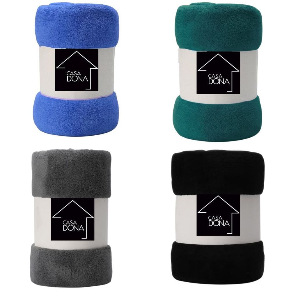 Kit Com 2 Mantas Microfibra Fleece Casal