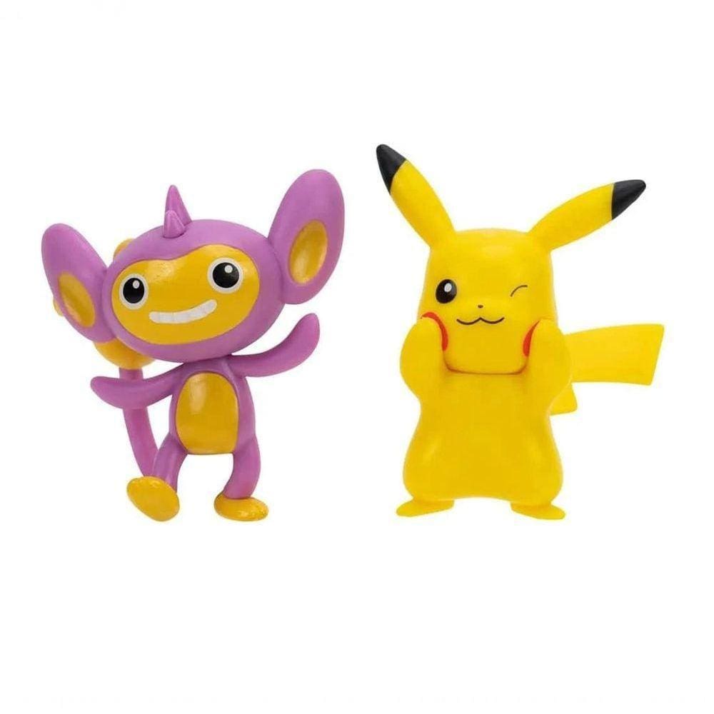 Conjunto de Mini Figuras - Pokémon - Chikorita e Pikachu - Sunny