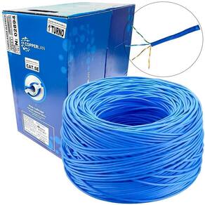 Caixa de Cabo de Rede Cat5E Utp 4p 4PX24AWG UTP CMX 100% Cobre WEC Azul
