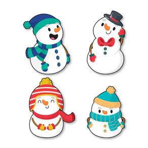 Placas de Jardim - Natal - Bonecos de Neve - 4 Peças