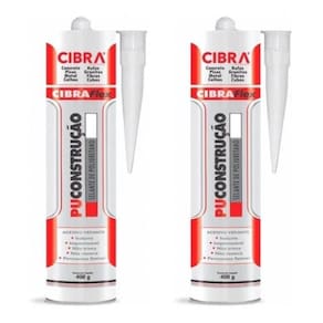 02 Cola Cibra Selante Poliuretanopu Construção 400g Branco