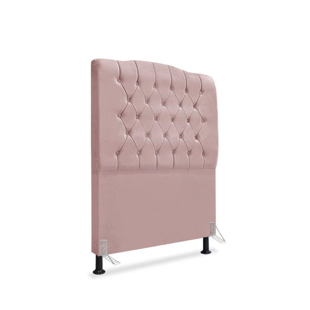 Cabeceira De Cama Box Solteiro 90 Cm Dunas - Veludo Rose.