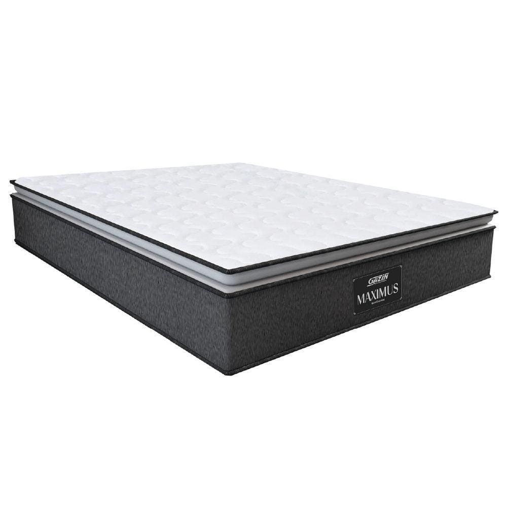 Colchão Casal Molas Ensacadas 138x188x28cm Cinza/brancoSuporta Até 120kg Cinza / Branco
