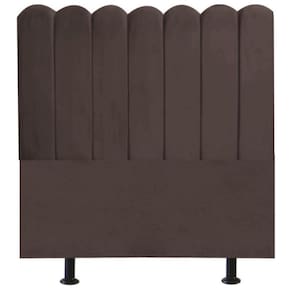 Cabeceira Nuvem Cama Box Solteiro 90 cm Alanis Suede Marrom