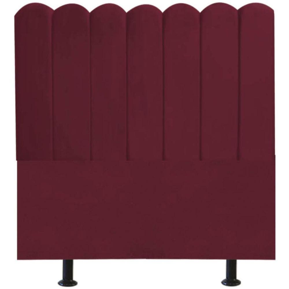 Cabeceira Nuvem Cama Box Solteiro 90 cm Alanis Suede Bordô
