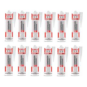 12 Cola Selante Poliuretano Cibra Pu Construção 400g Branco
