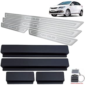 Soleira Aço Inox Chery Celer 2013 a 2018 Prata Alto Relevo
