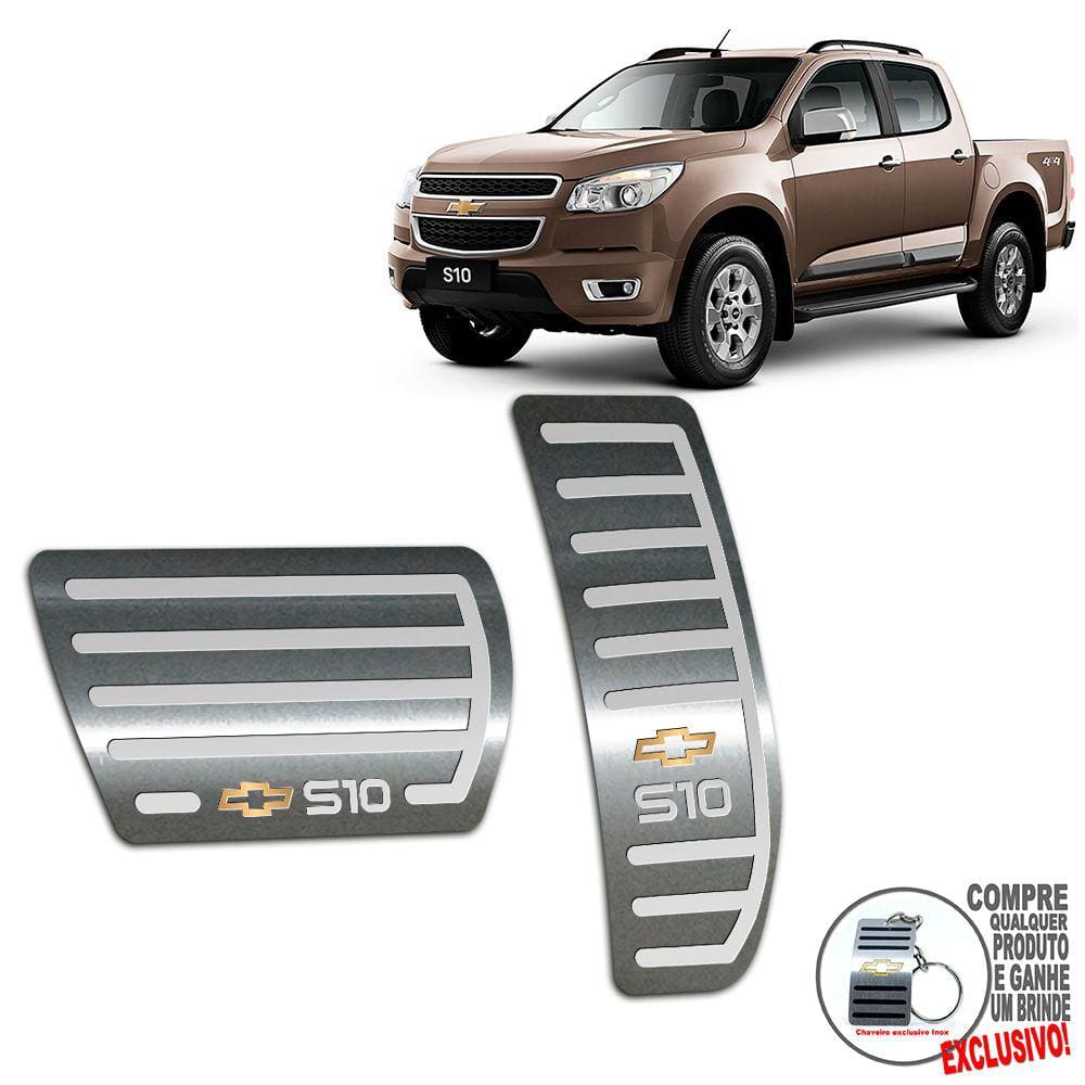 Pedaleira Automático Chevrolet S10 2012 Até 2016 Aço Inox