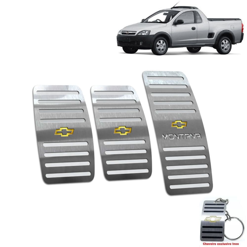 Pedaleira Manual Chevrolet Montana 2003 Até 2010 Aço Inox