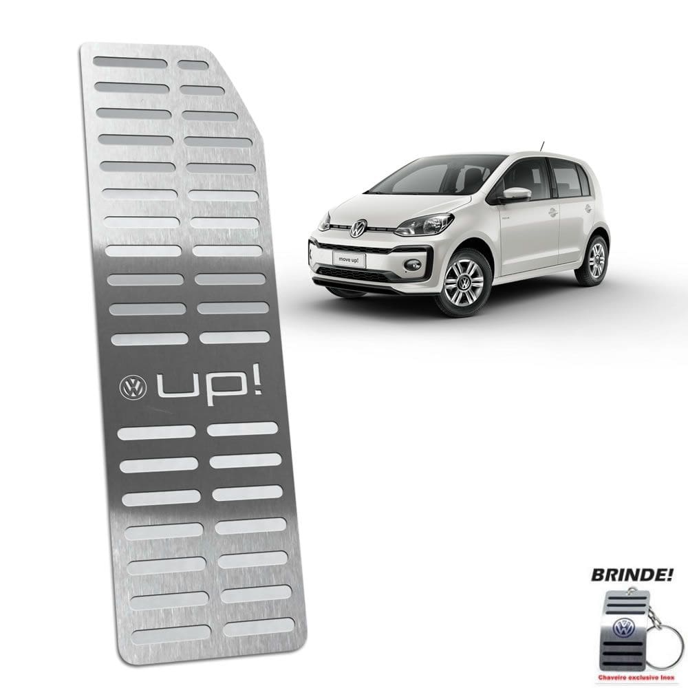 Descanso De Pé Gravação em Prata Volkswagen Up 2014 a 2020