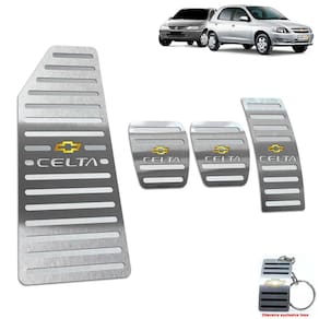 Kit Pedaleira + Descanso Chevrolet Celta Manual Aço Inox
