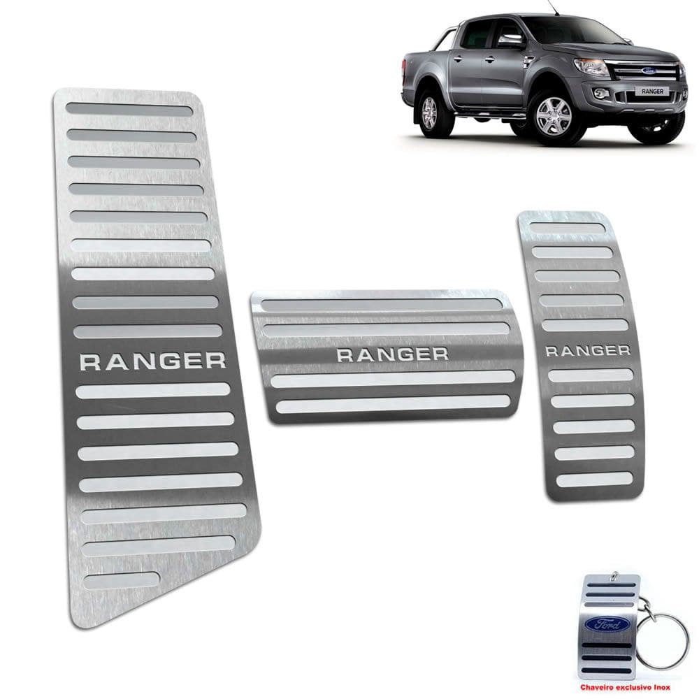 Pedaleira + Descanso Ford Ranger 2013 A 2016 Automatico Inox