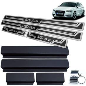 Soleiras Em Aço Inox Audi A3 2014 Em Diante Preto
