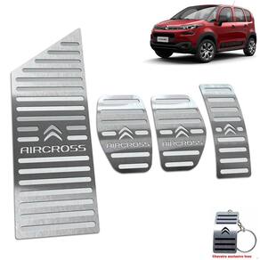 Pedaleira Manual + Descanso Citroen Aircross 2017 2019 Inox
