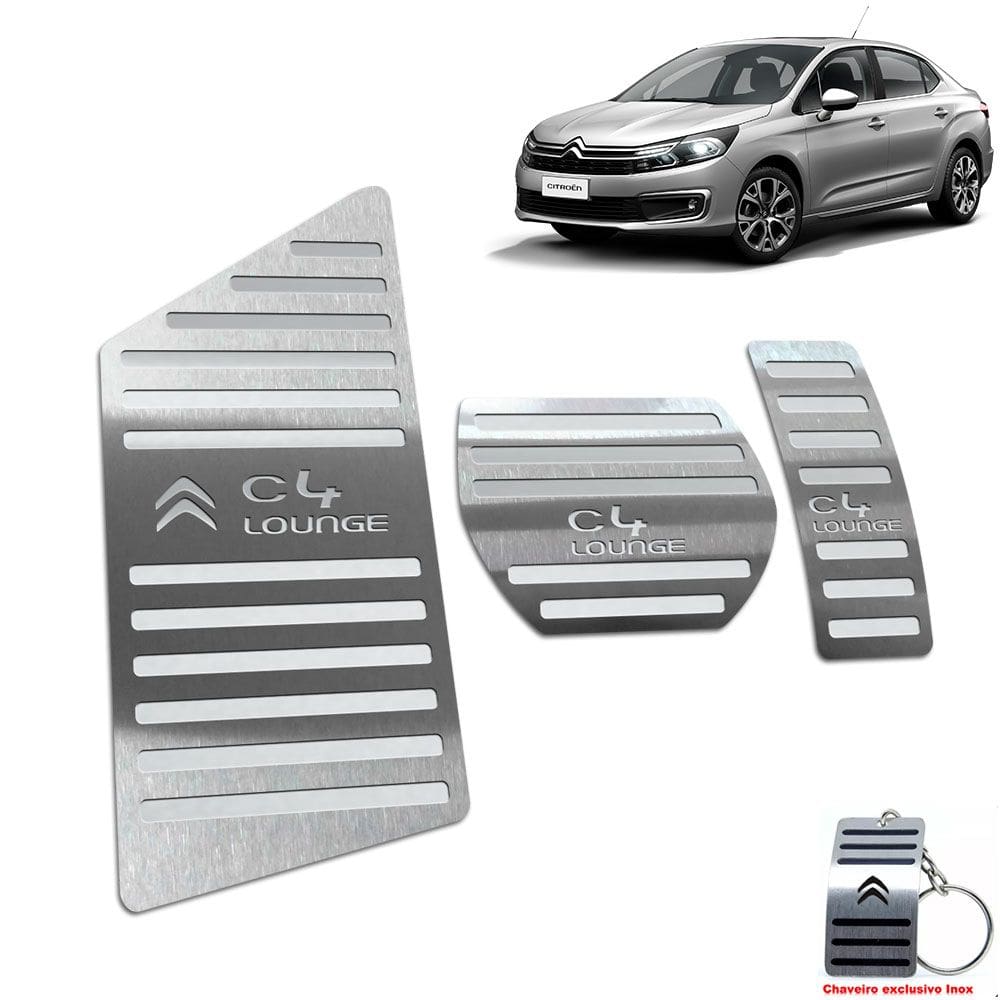 Pedaleira + Descanso Citroen C4 Lounge Automatico Aço Inox
