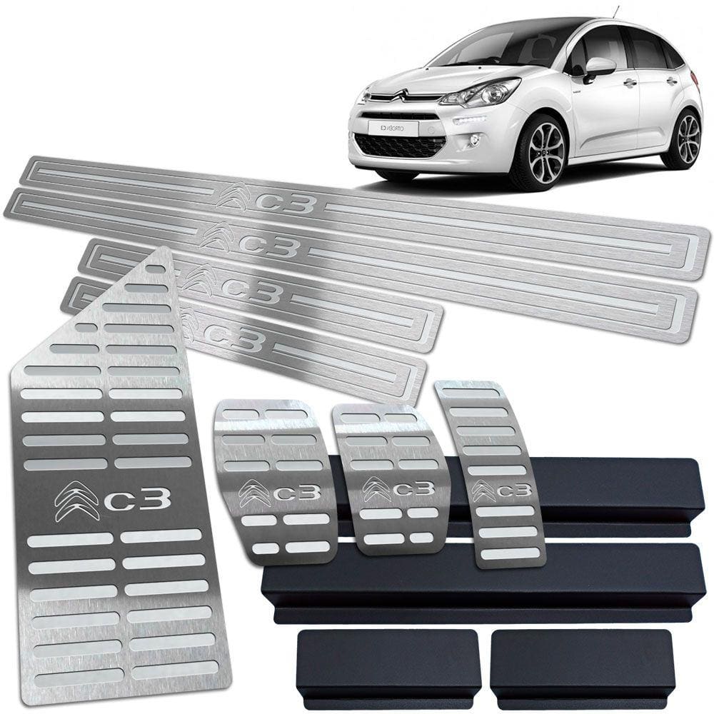 Soleira + Pedaleira Manual + Descanso Citroen C3 2013 2020