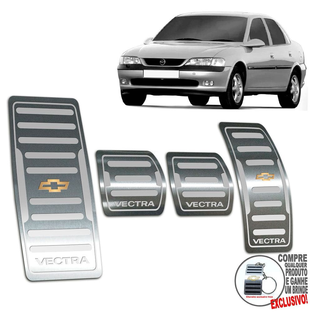 Kit Pedaleira + Descanso Chevrolet Vectra 1996 2005 Aço Inox