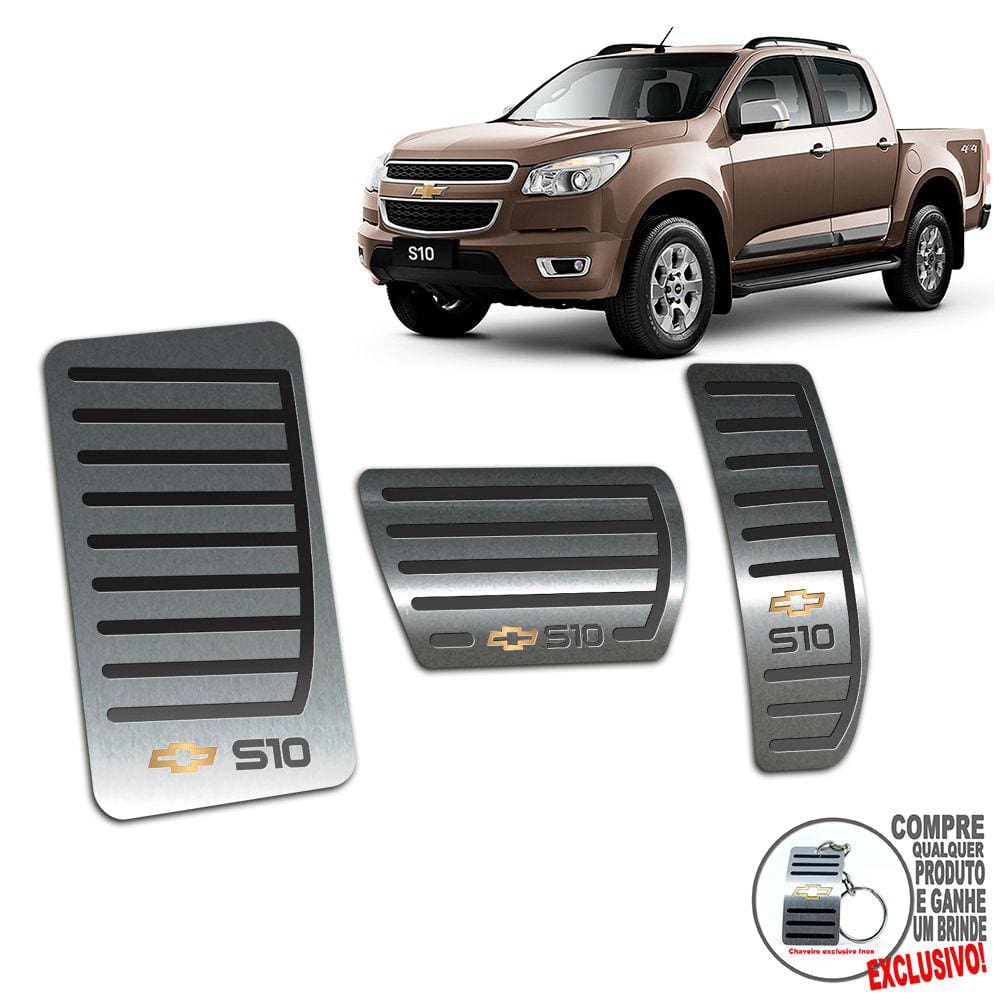 Pedaleira Automático Descanso Chevrolet S10 2012 2016 Preto