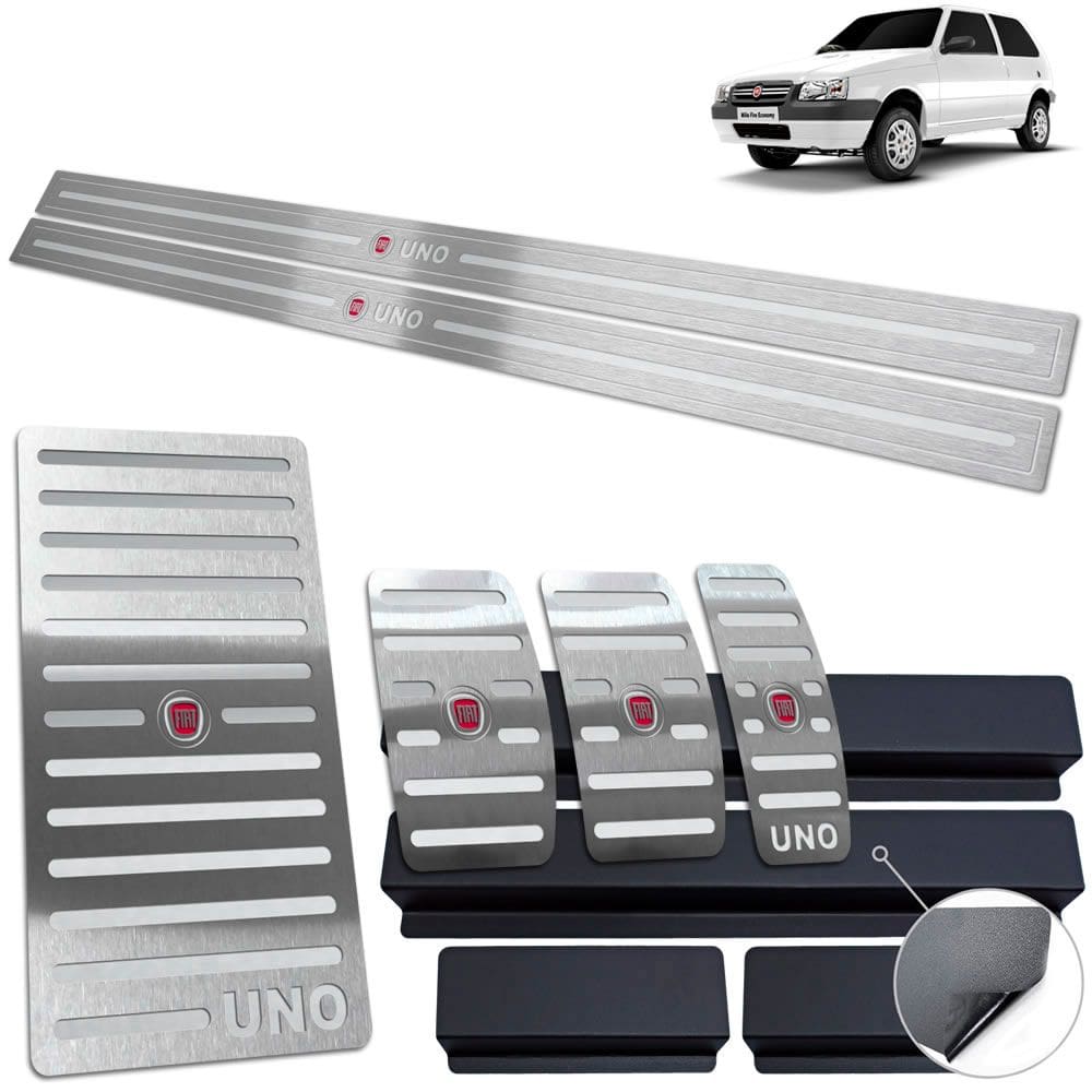 Soleira Pedaleira Descanso Fiat Uno 2004 Até 2011 Aço Inox