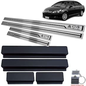 Soleira Em Aço Inox Citroen C4 Pallas 2005 A 2013 Preto