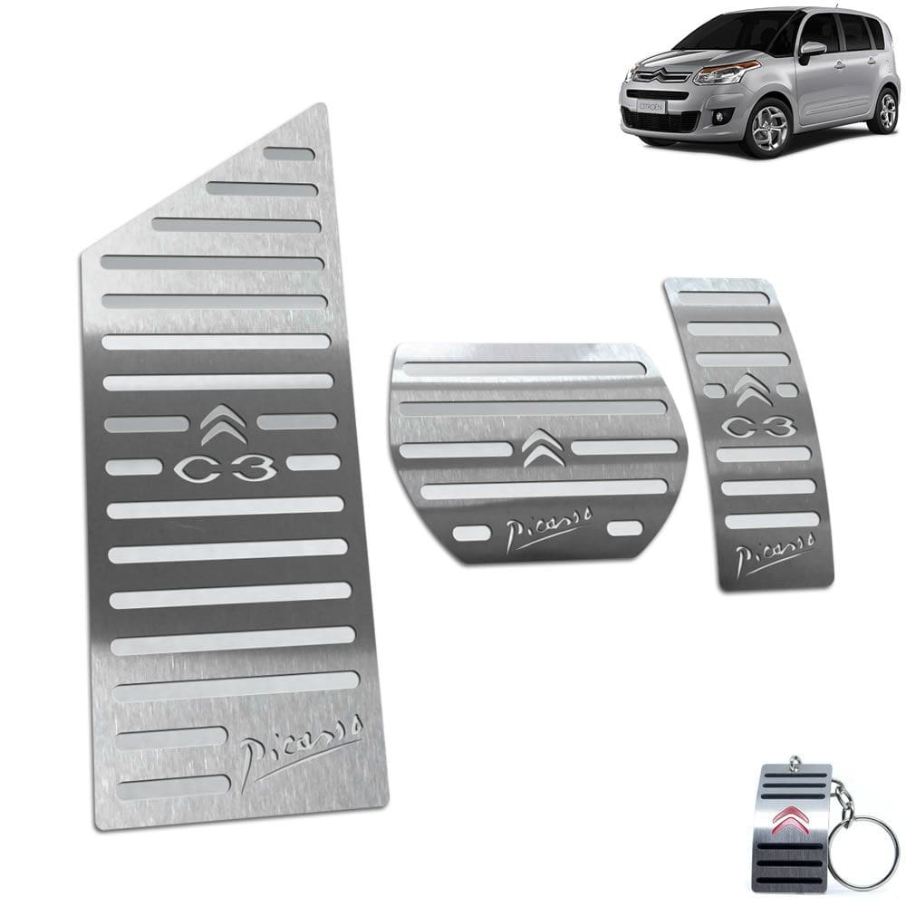 Pedaleira + Descanso Citroen C3 Picasso Automatico Aço Inox