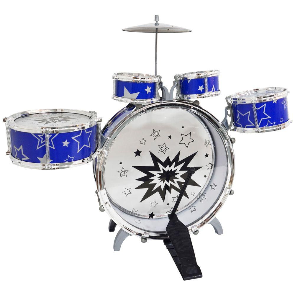 Bateria Infantil para Criança Profissional Completa Pedal Banco Baqueta Rock Star Importway Bw039