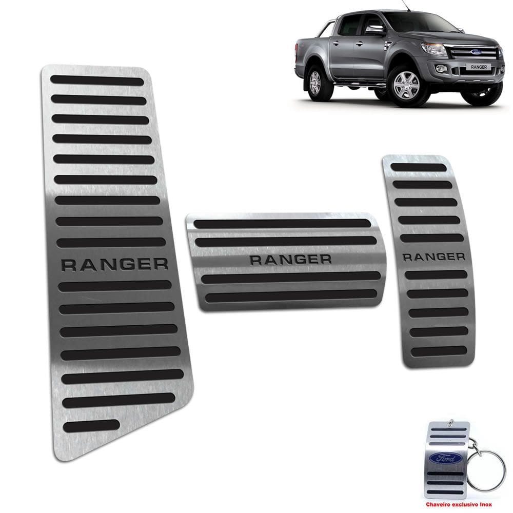 Pedaleira Automatico + Descanso Ford Ranger 2013 2016 Inox