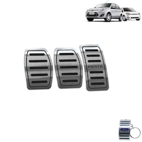 Pedaleira Manual Em Aco Inox Ford Fiesta 2007 A 2014 Preto