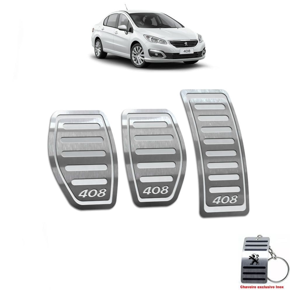 Pedaleira Peugeot 408 Manual 2011 Até 2019 Aço Inox