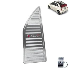 Descanso De Pé Em Aço Inox Fiat 500 Cabrio 2012 A 2015 Prata