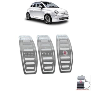 Pedaleira Manual Em Aço Inox Prata Fiat 500