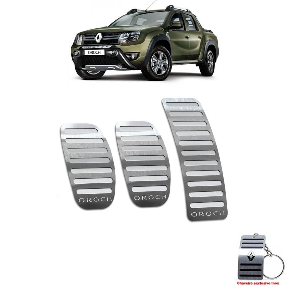 Pedaleira Renault Oroch Manual 2016 Até 2021 Aço Inox