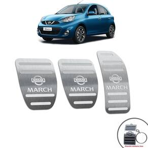 Pedaleiras Nissan March 2012/2020 Manual Prata