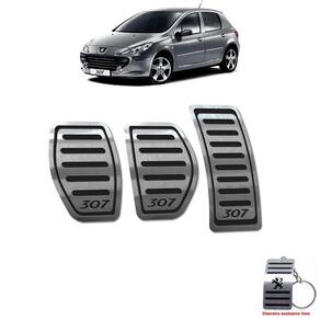 Pedaleira Em Aço Inox Peugeot 307 Manual Preto
