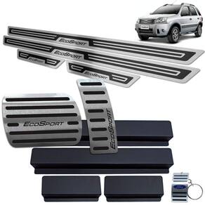 Pedaleira Automático + Soleira Ecosport 2003 A 2012 Preto