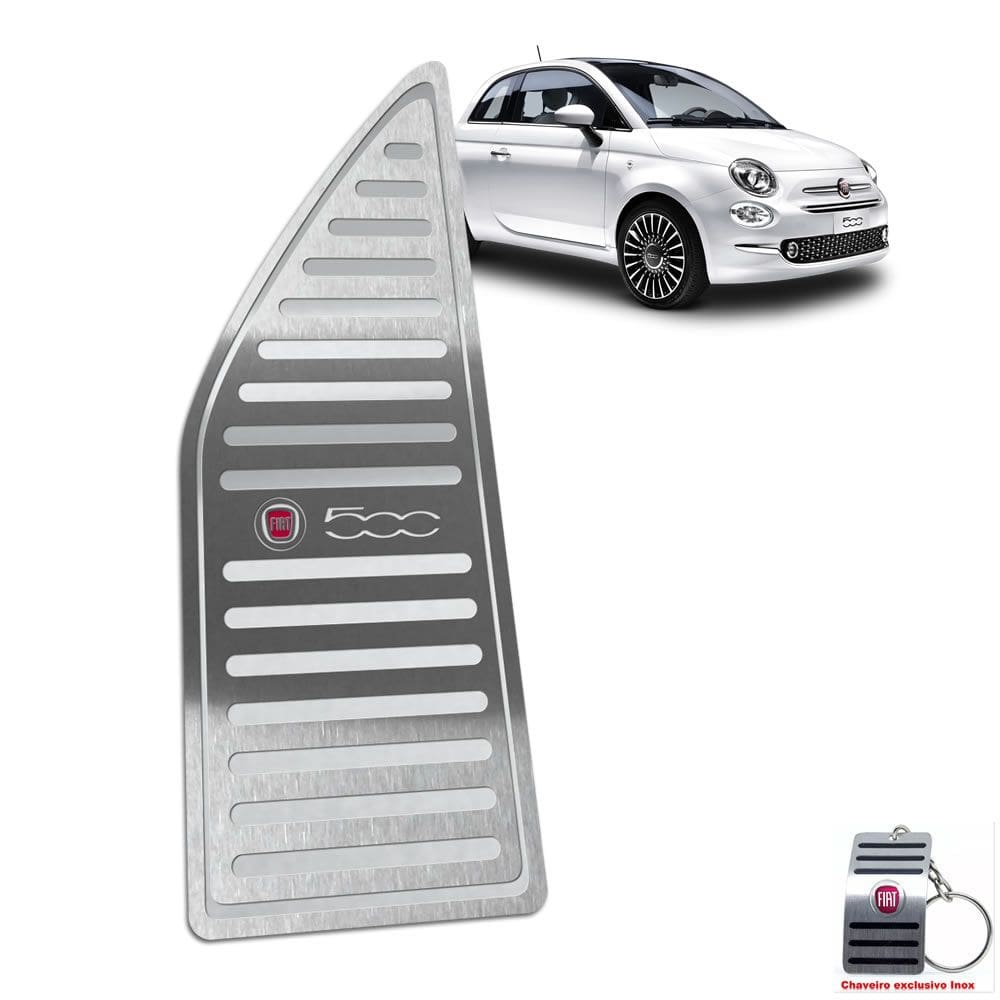 Descanso De Pé Em Aço Inox Fiat 500 Prata