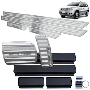 Pedaleira Automático + Soleira Ecosport 2003 A 2012 Prata
