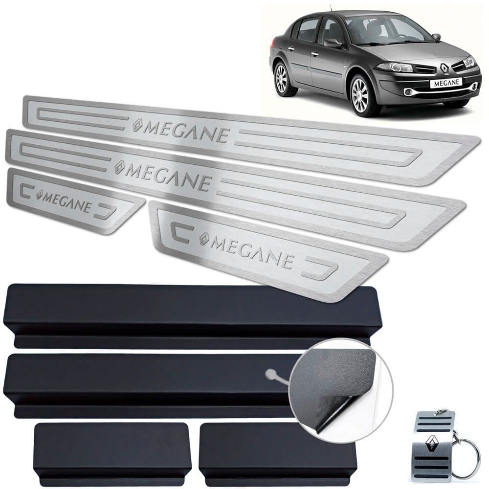 Soleiras Renault Megane 2006 A 2011 Prata Alto Relevo
