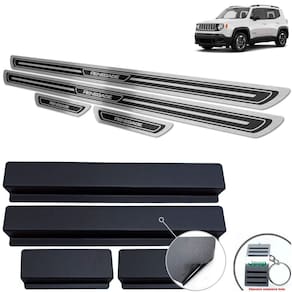 Soleiras Com Vinil Jeep Renegade Preto Alto Relevo
