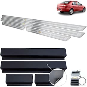 Soleira Chevrolet Prisma 2006 A 2012 Prata Alto Relevo