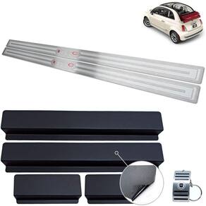 Soleiras Prata Alto Relevo Fiat 500 Cabrio 2012 A 2015