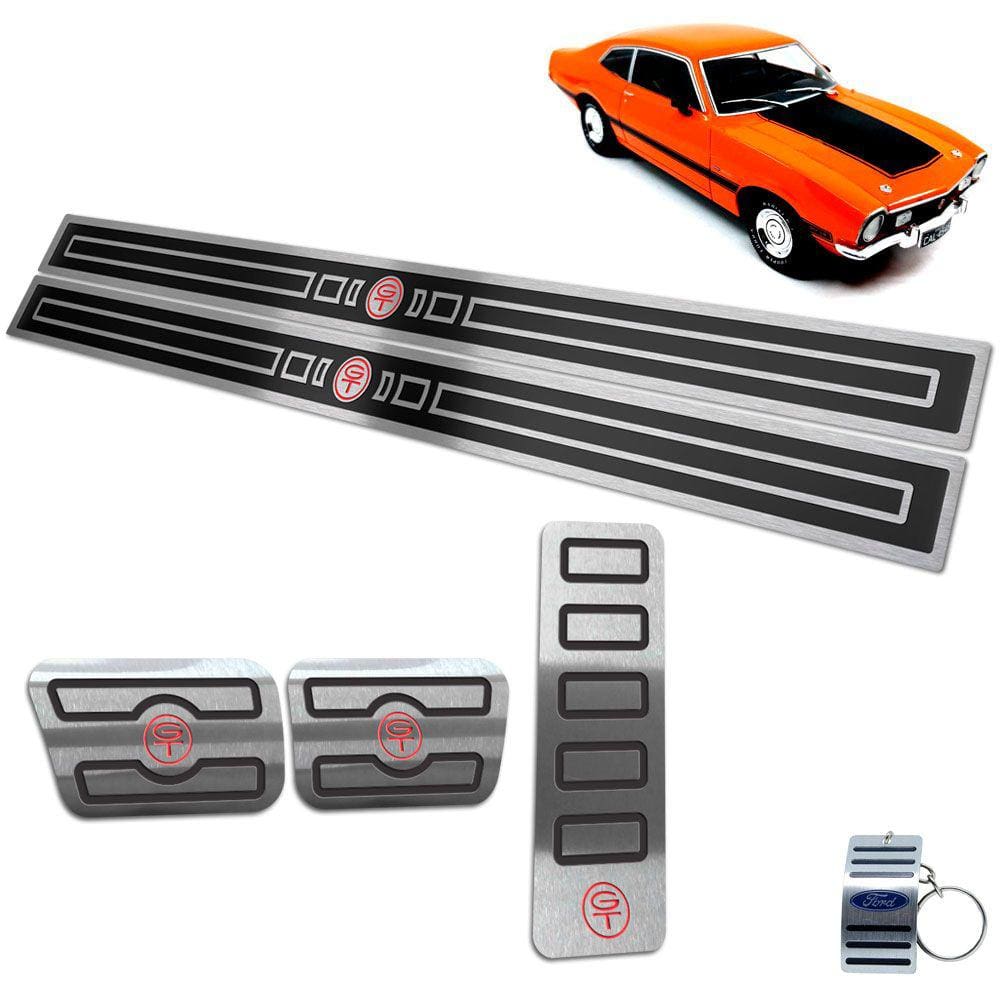 Pedaleira Soleira Maverick Gt 1973 A 1979 Preto Alto Relevo