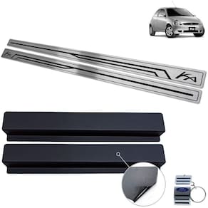 Soleira Em Aço Inox Ford Ka 1997 A 2007 Preto Baixo Relevo