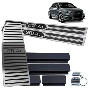 Soleiras Com Descanso Aço Inox Audi A1 2011 A 2018 Preto 2p